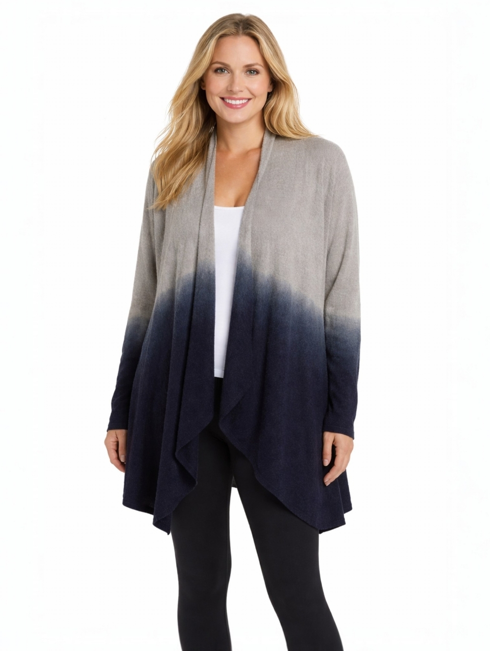 Barefoot Dreams Cozychic Lite Calypso Wrap Ombre Open Front Cardigan S/M